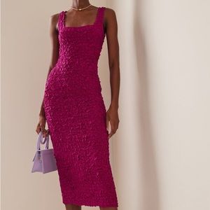 Mara Hoffman Sloan Dress, Popcorn Cocktail Holiday Midi Sleeveless